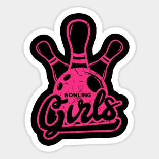 Cool Pink Bowling Girls Sticker